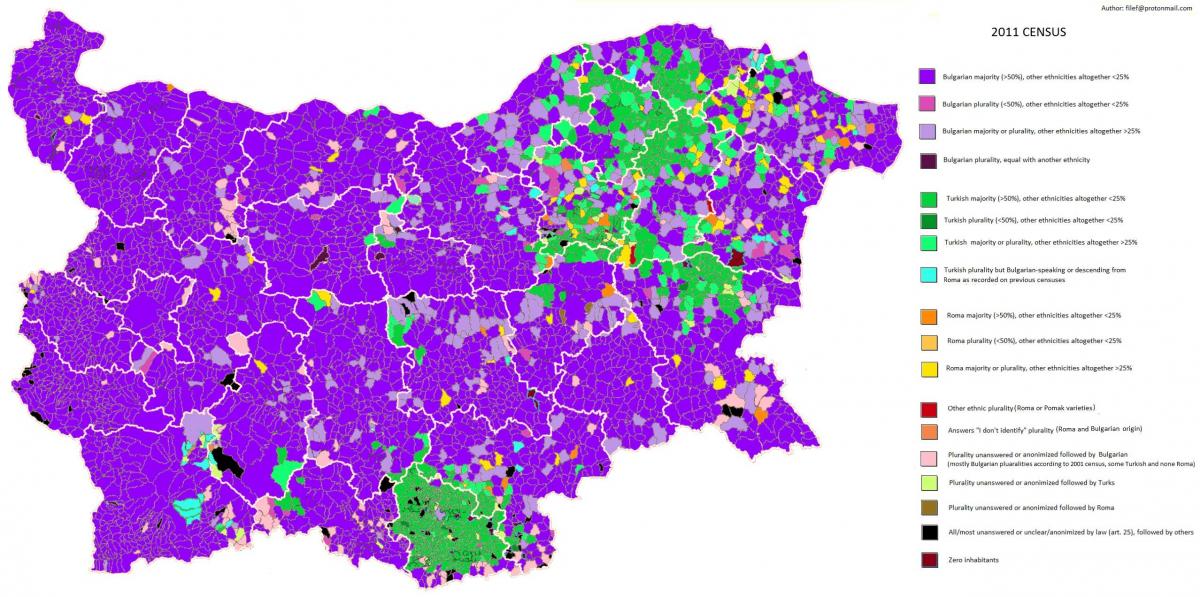 mappa di Bulgaria etnica