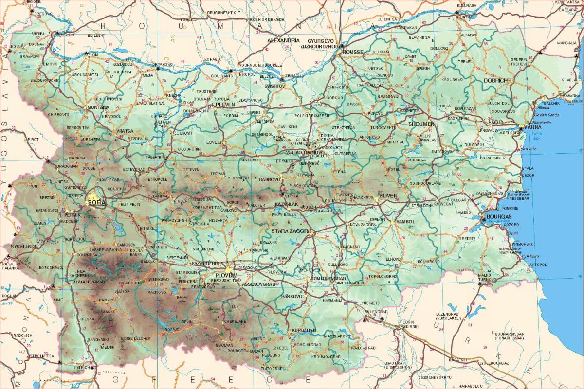 Bulgaria mappa delle strade