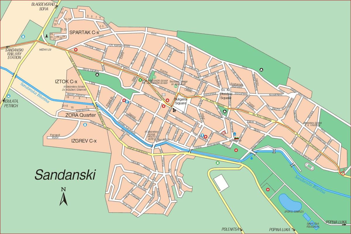mappa di sandanski, Bulgaria