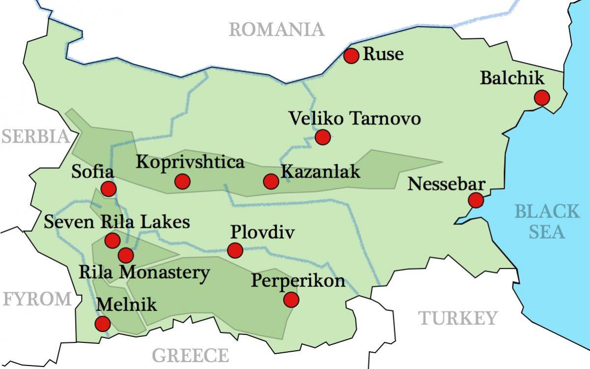 la mappa dei monasteri bulgari
