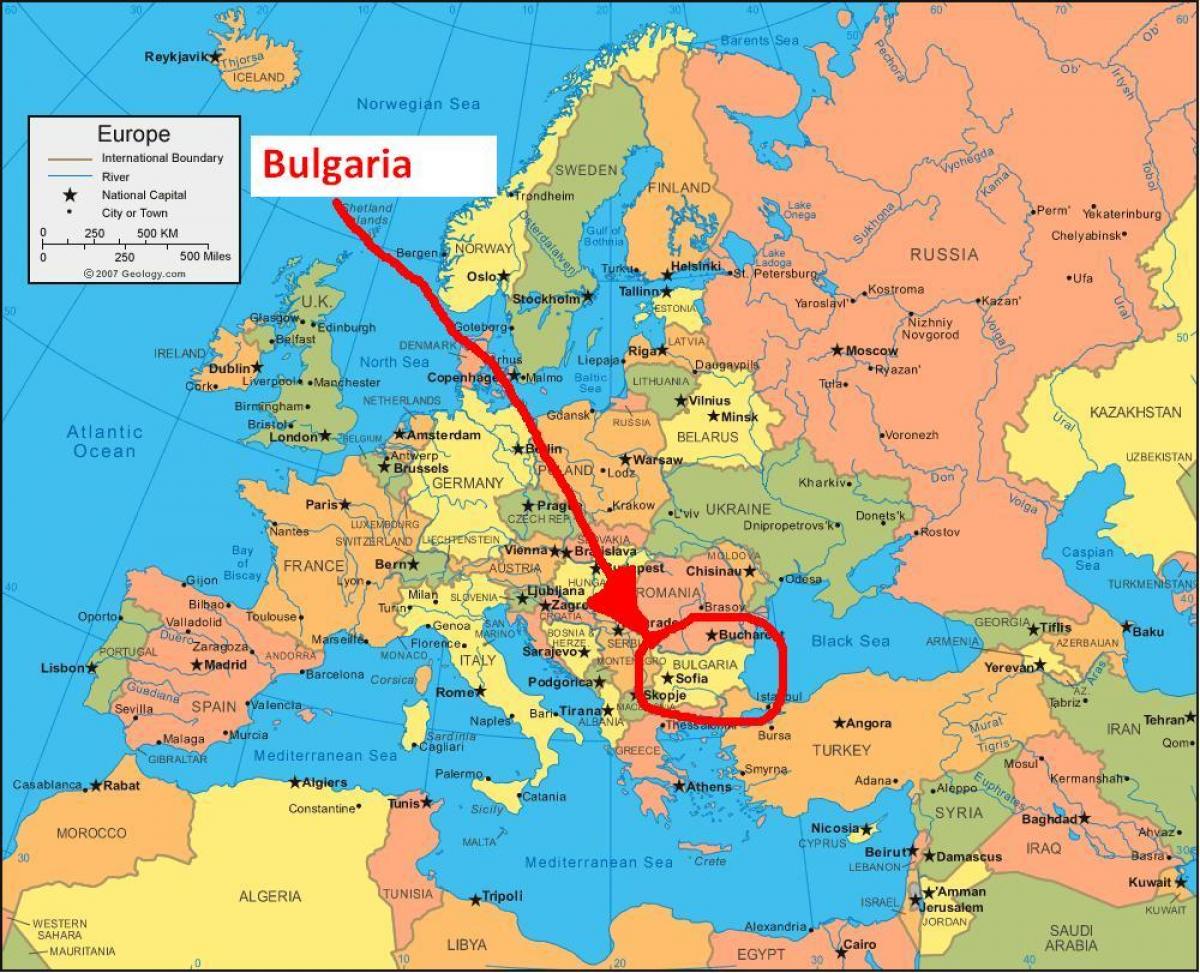 mappa Bulgaria paesi circostanti