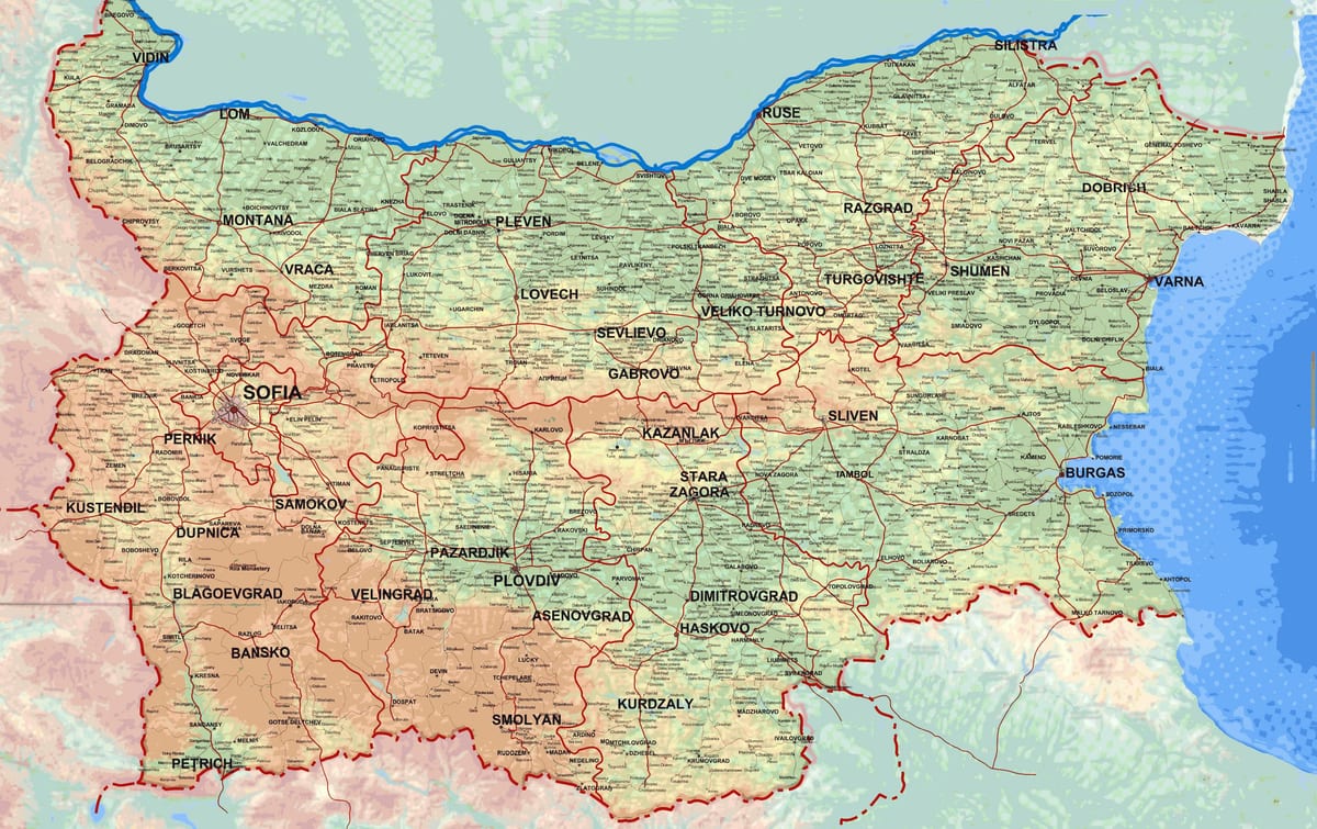 mappa della mappa della mappa della Bulgaria