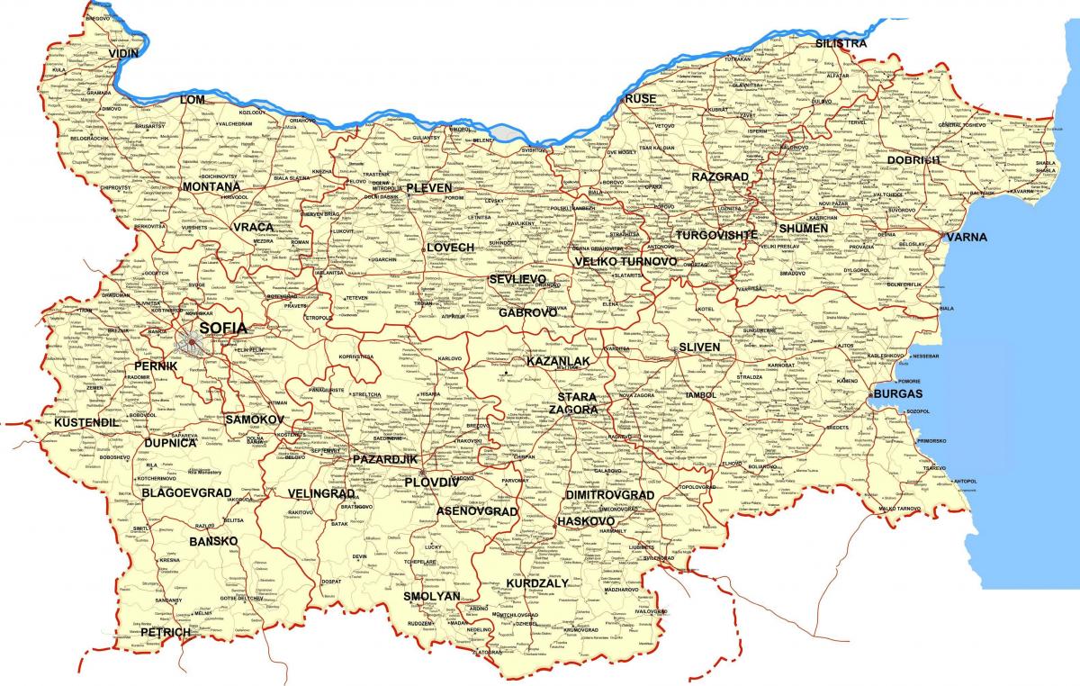 Bulgaria paese mappa