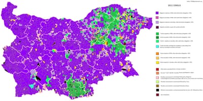 Mappa di Bulgaria etnica