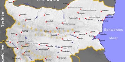 Bulgaria città la mappa