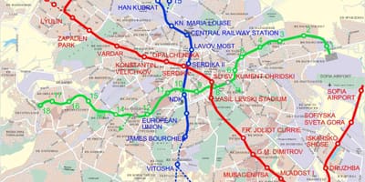 Mappa di Bulgaria e della metropolitana