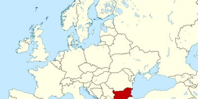Mappa del mondo che mostra Bulgaria
