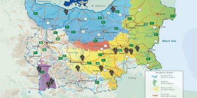 Mappa di vino bulgaro