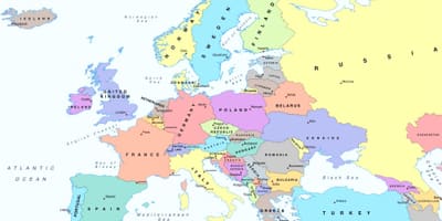 Mappa dell'europa che mostra Bulgaria