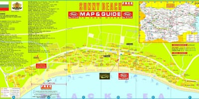 Mappa turistica di sunny beach, Bulgaria